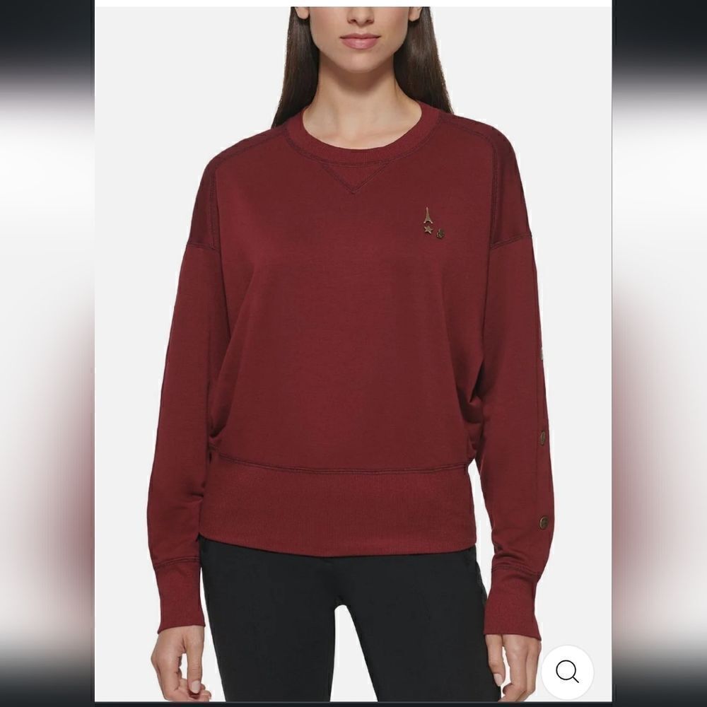 Karl Lagerfeld Crewneck Embellished Eiffel Tower Sweatshirt